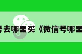 微信号去哪里买《微信号哪里买到》